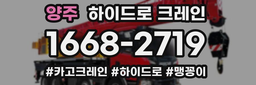 양주 하이드로 크레인