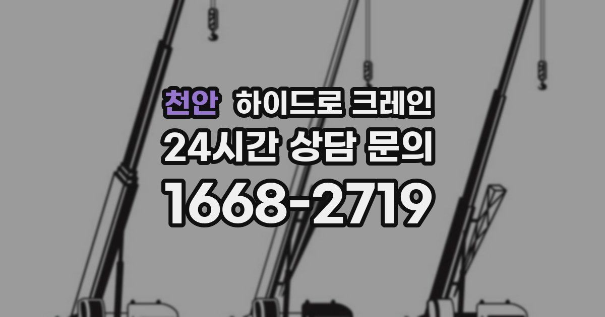 천안 하이드로 크레인