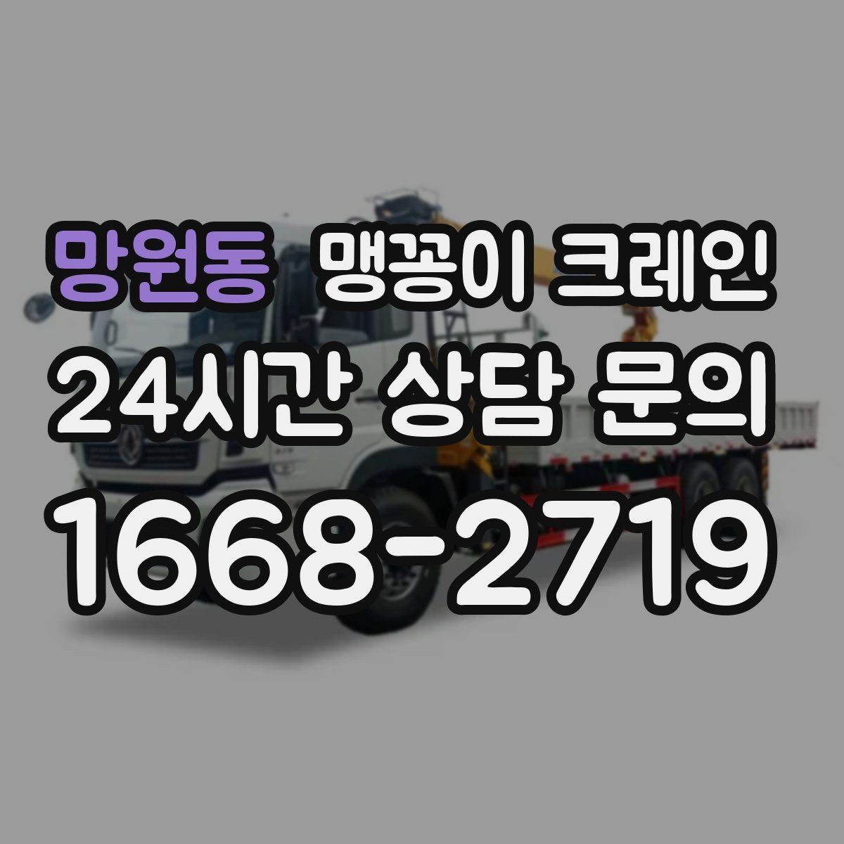 망원동 맹꽁이 크레인 하이드로 크레인과 작업 성격이 다른 이유