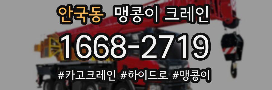 안국동 맹콩이 크레인