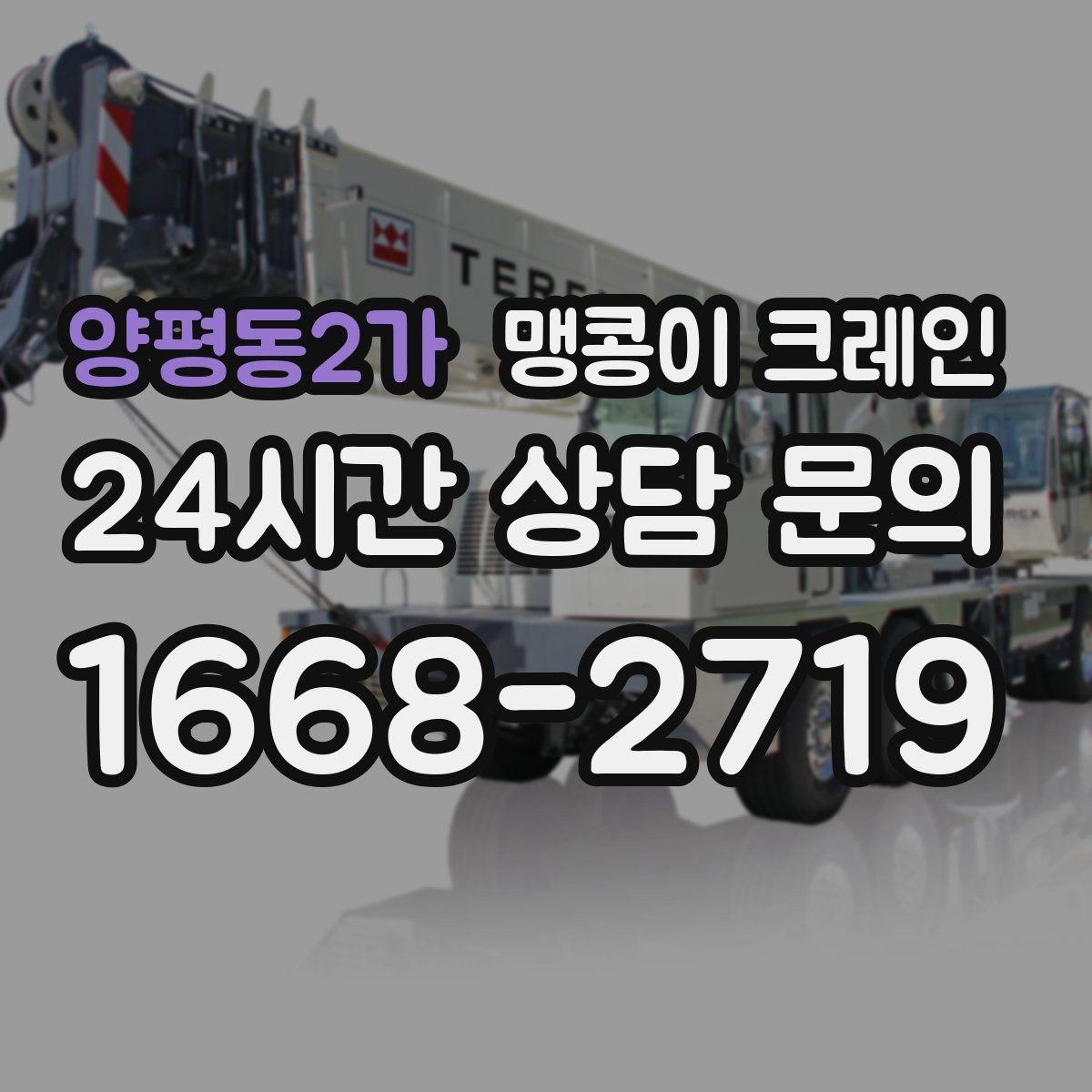 양평동2가 맹콩이 크레인 출입구 높이가 낮을 때 가능한 작업 범위