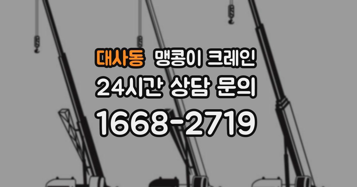 대사동 맹콩이 크레인