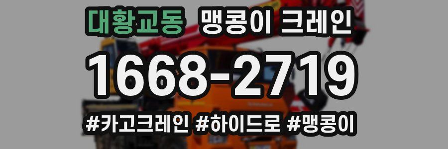 대황교동 맹콩이 크레인