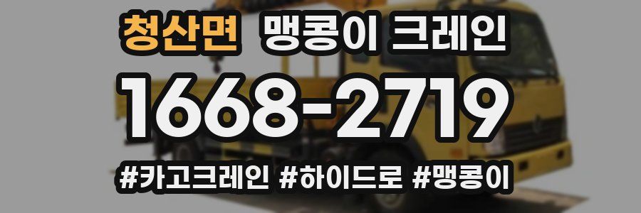 청산면 맹콩이 크레인