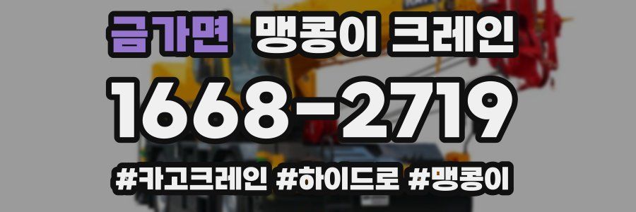 금가면 맹콩이 크레인