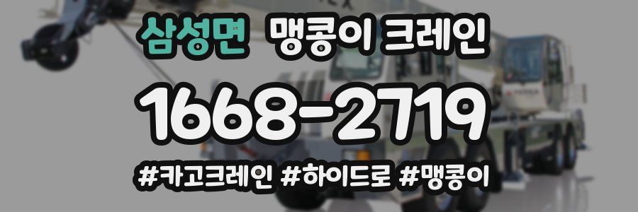 삼성면 맹콩이 크레인