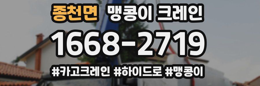 종천면 맹콩이 크레인