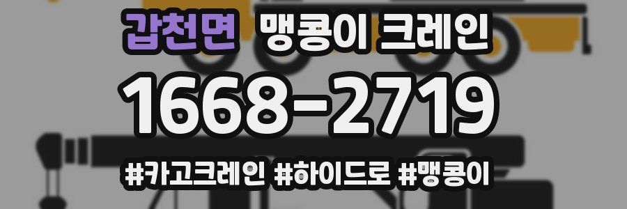 갑천면 맹콩이 크레인