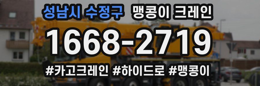 성남시 수정구 맹콩이 크레인