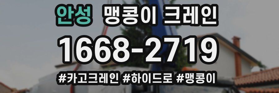 안성 맹콩이 크레인