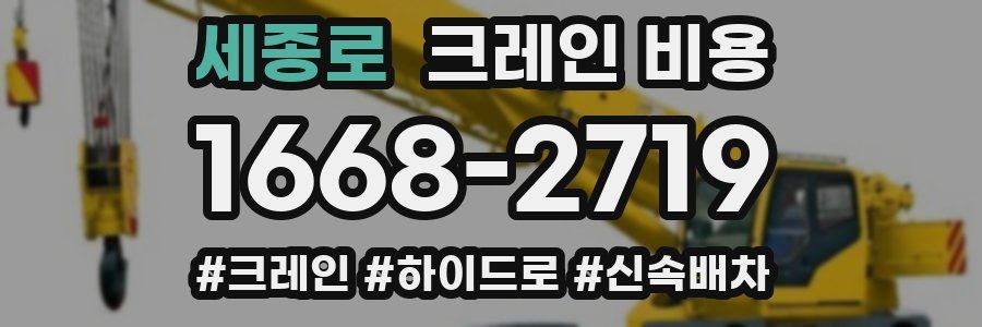 세종로 크레인 비용