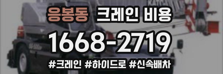 응봉동 크레인 비용