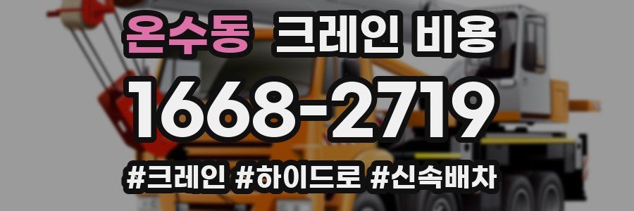 온수동 크레인 비용