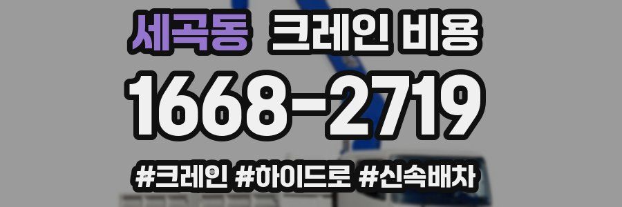 세곡동 크레인 비용