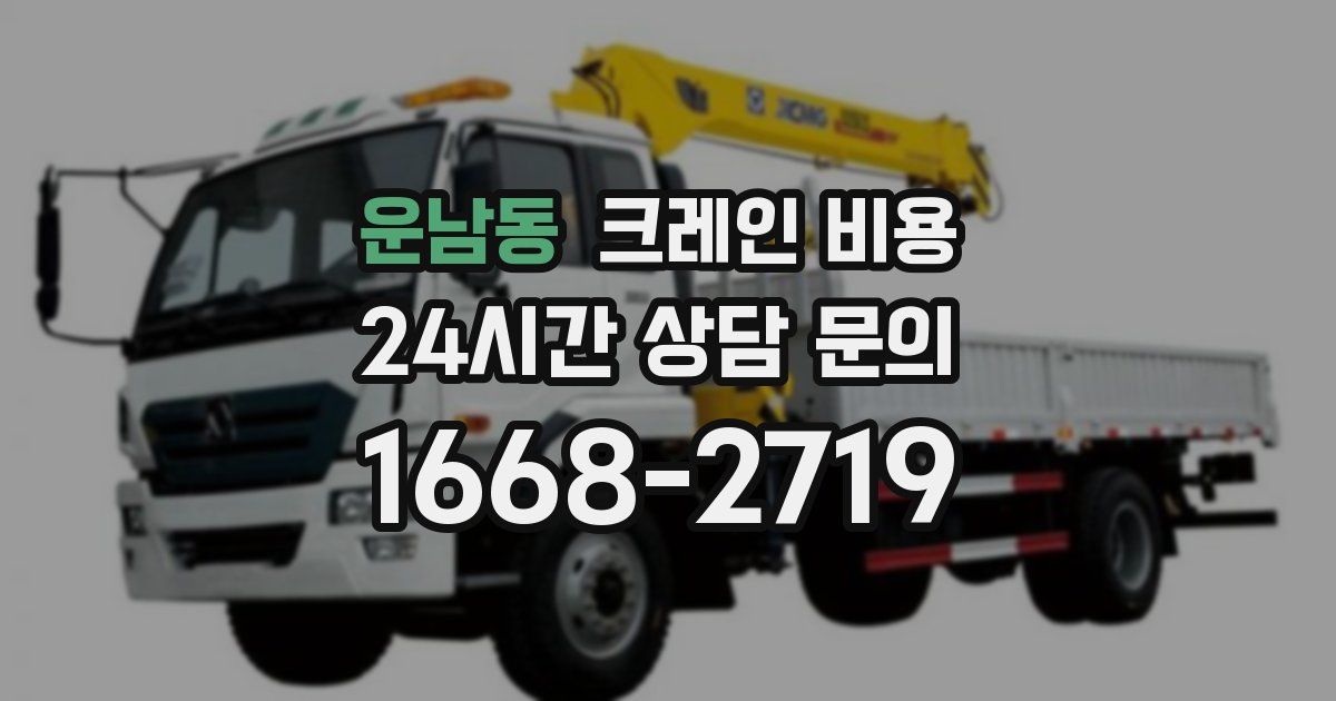 운남동 크레인 비용