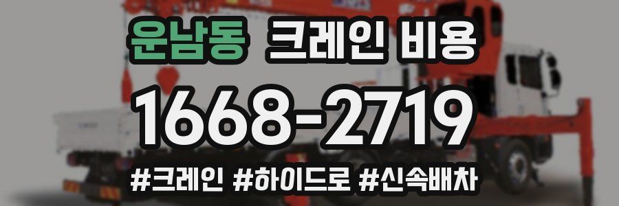운남동 크레인 비용