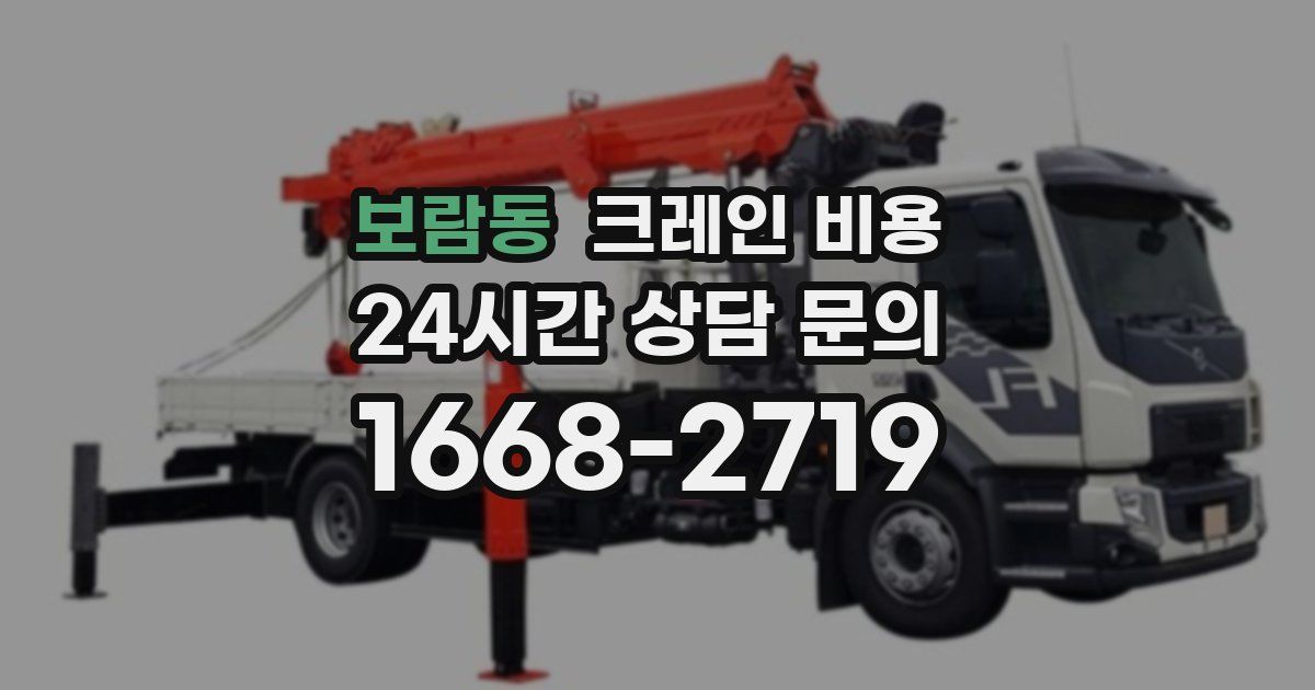 보람동 크레인 비용