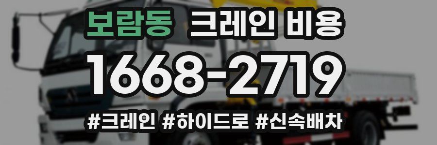 보람동 크레인 비용