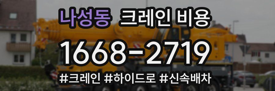 나성동 크레인 비용