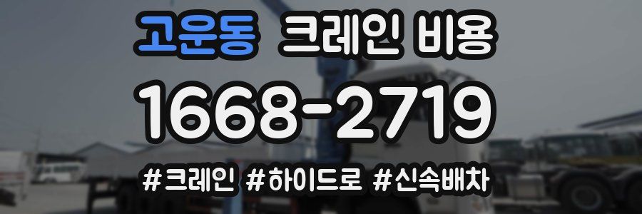 고운동 크레인 비용