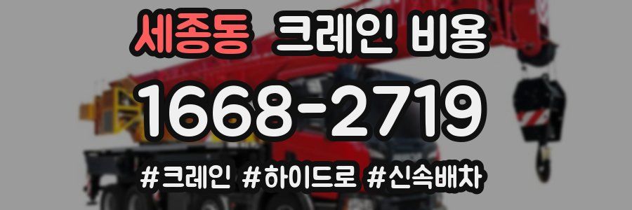 세종동 크레인 비용