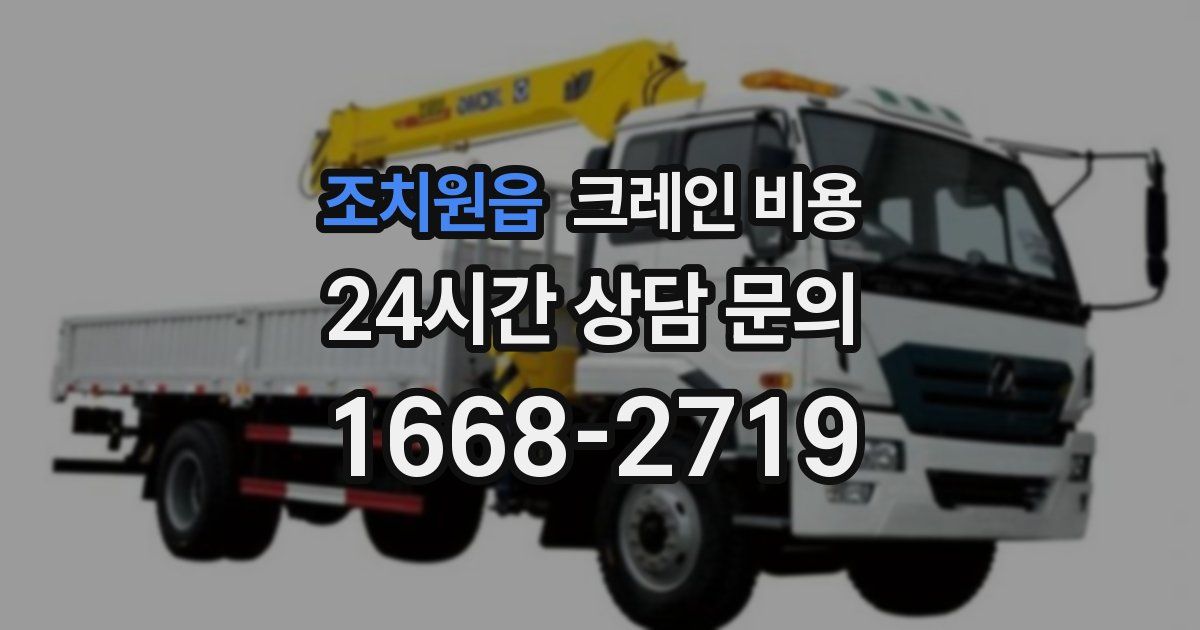 조치원읍 크레인 비용