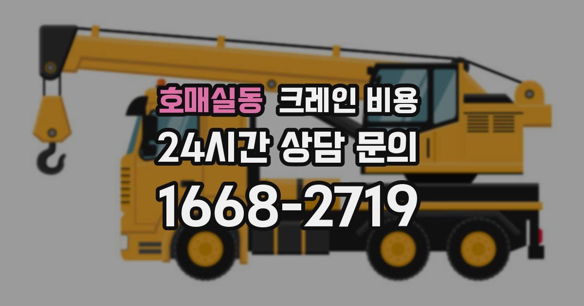 호매실동 크레인 비용