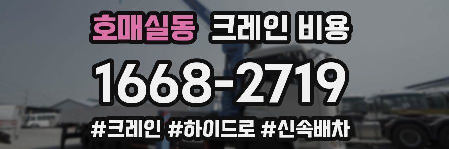 호매실동 크레인 비용