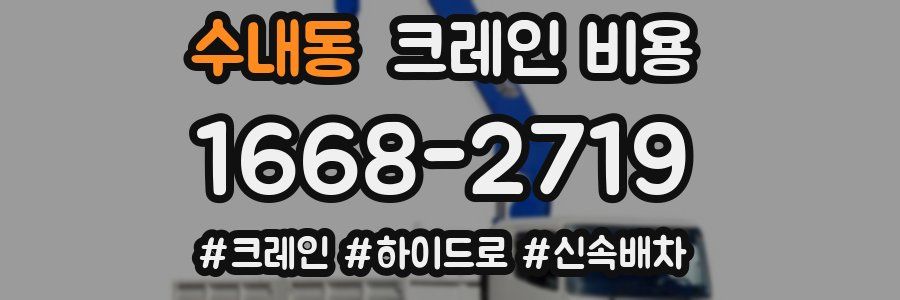 수내동 크레인 비용