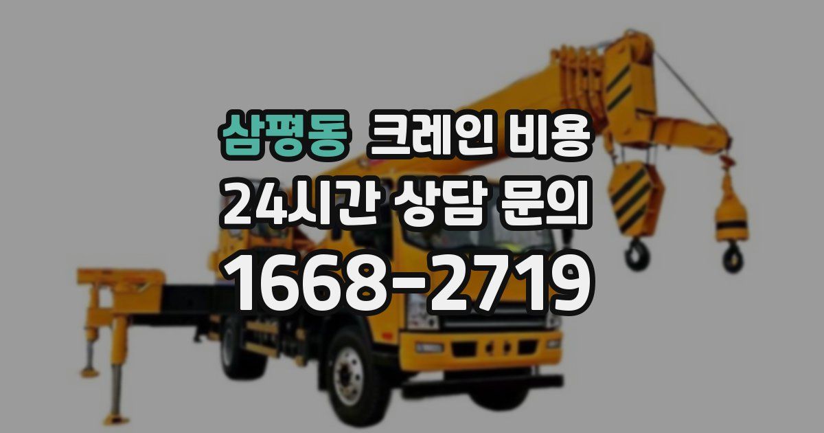 삼평동 크레인 비용