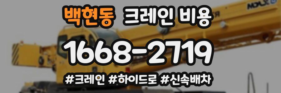 백현동 크레인 비용