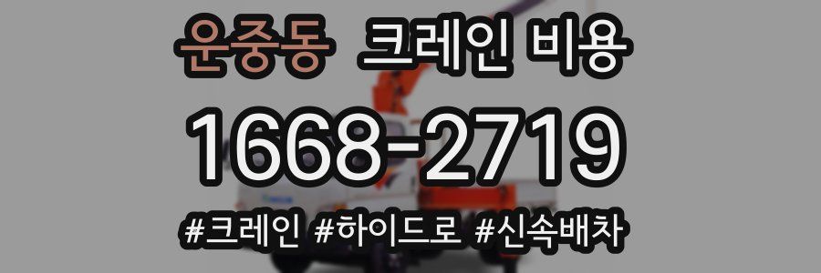 운중동 크레인 비용