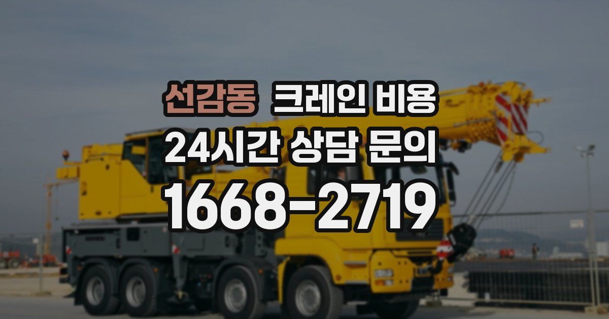선감동 크레인 비용