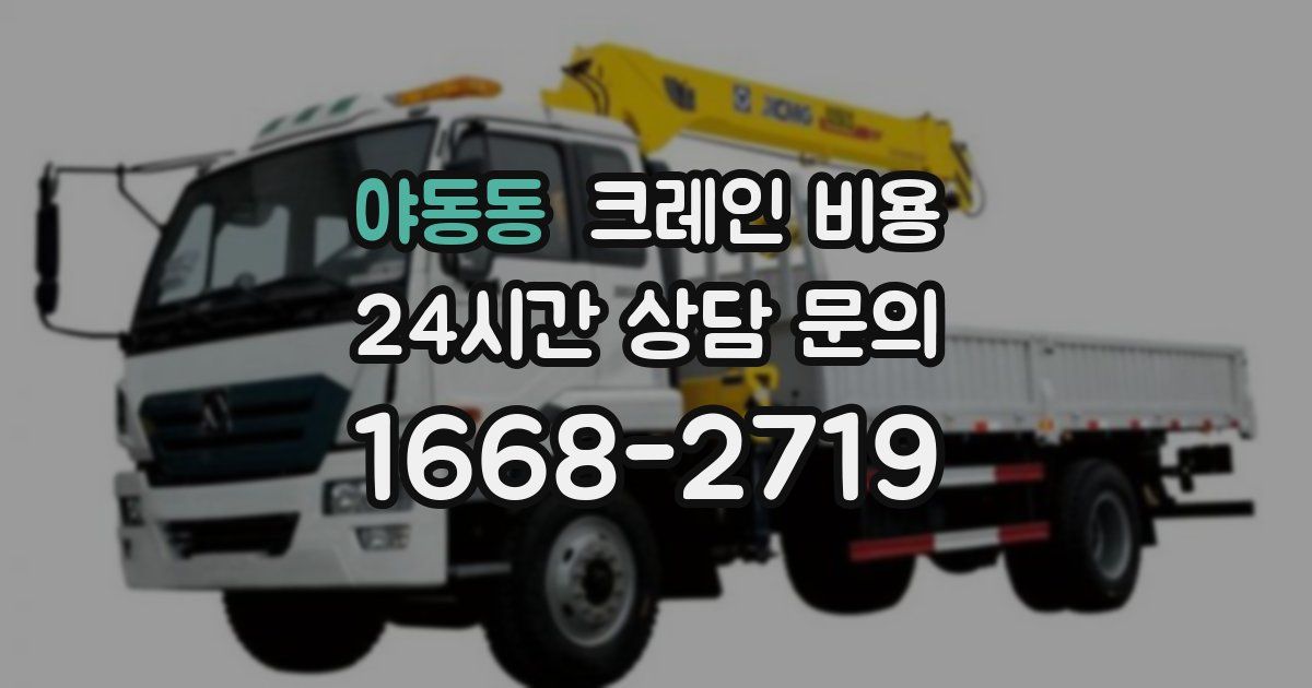 야동동 크레인 비용