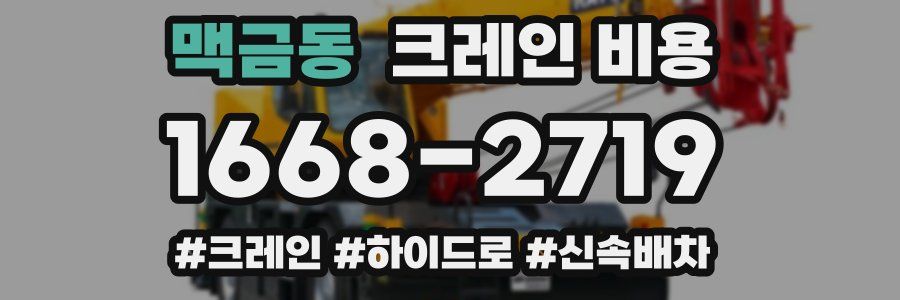 맥금동 크레인 비용
