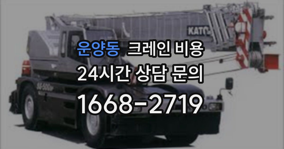 운양동 크레인 비용