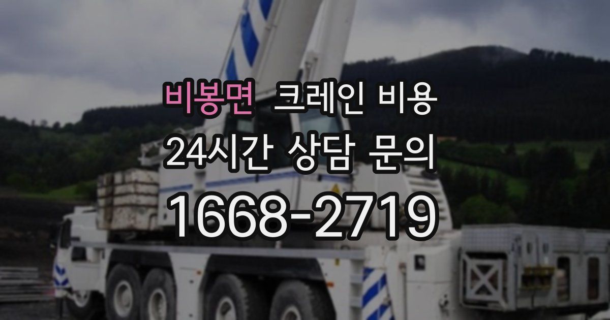비봉면 크레인 비용