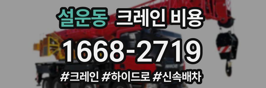 설운동 크레인 비용