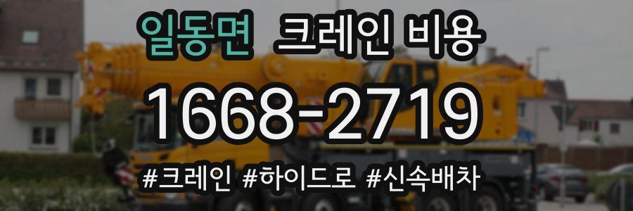 일동면 크레인 비용