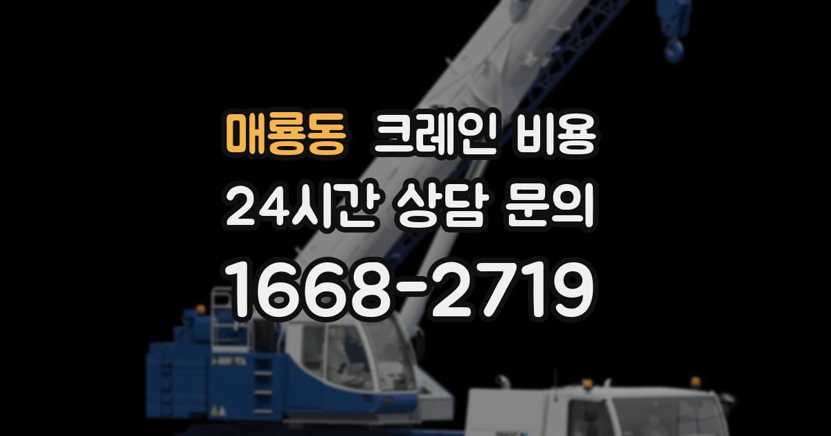 매룡동 크레인 비용