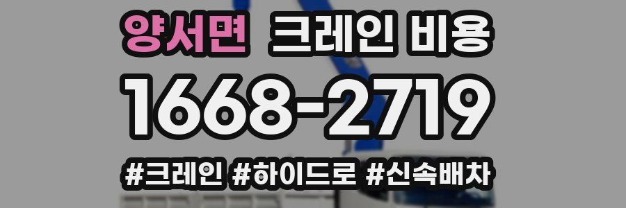 양서면 크레인 비용