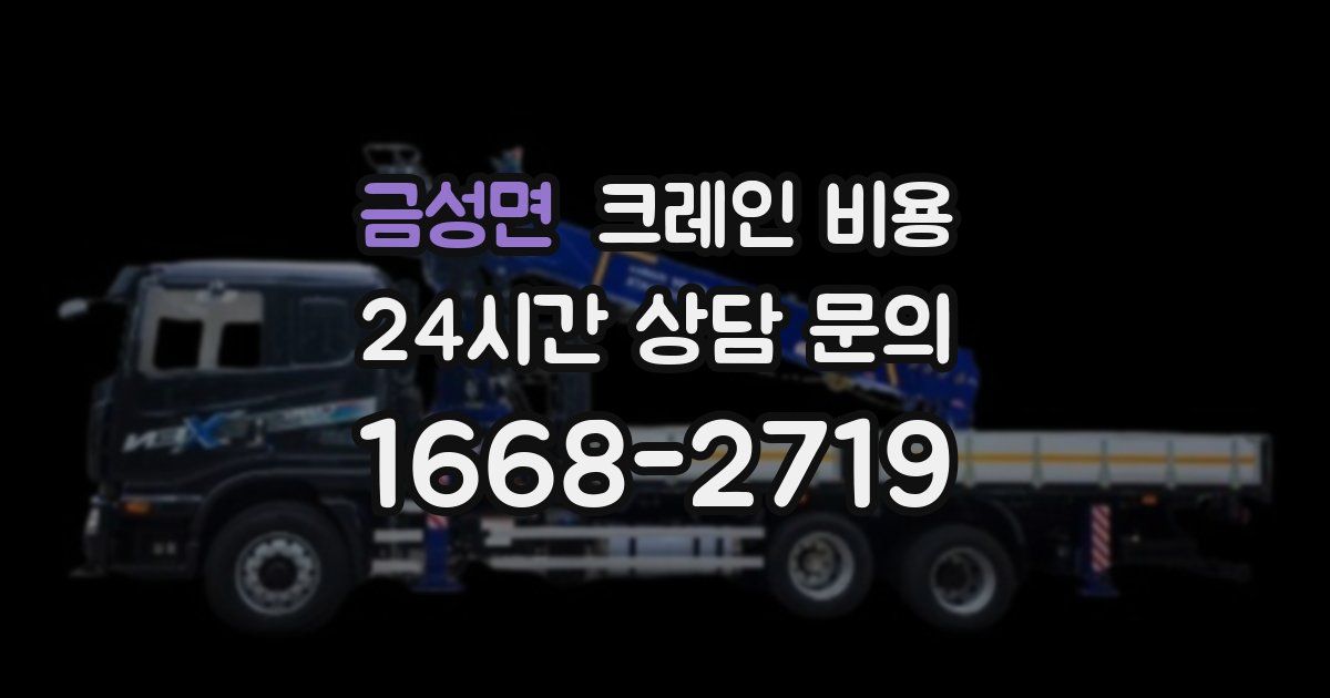 금성면 크레인 비용