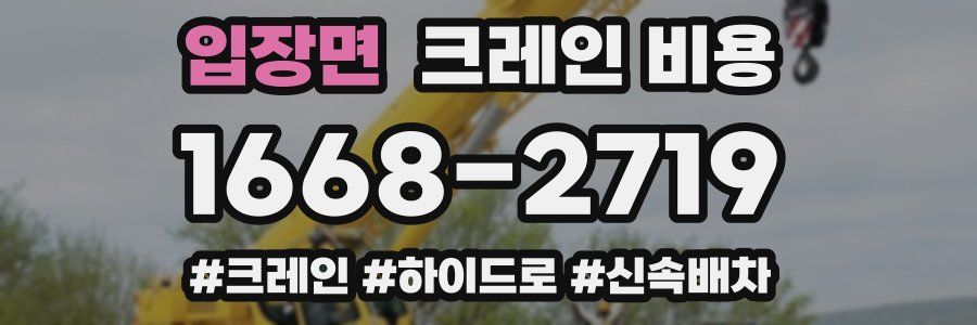 입장면 크레인 비용