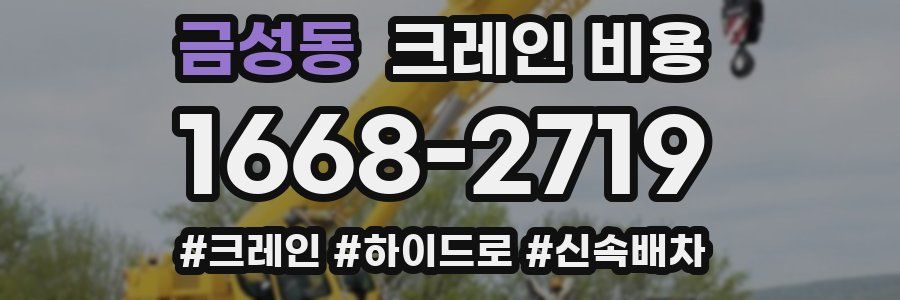 금성동 크레인 비용