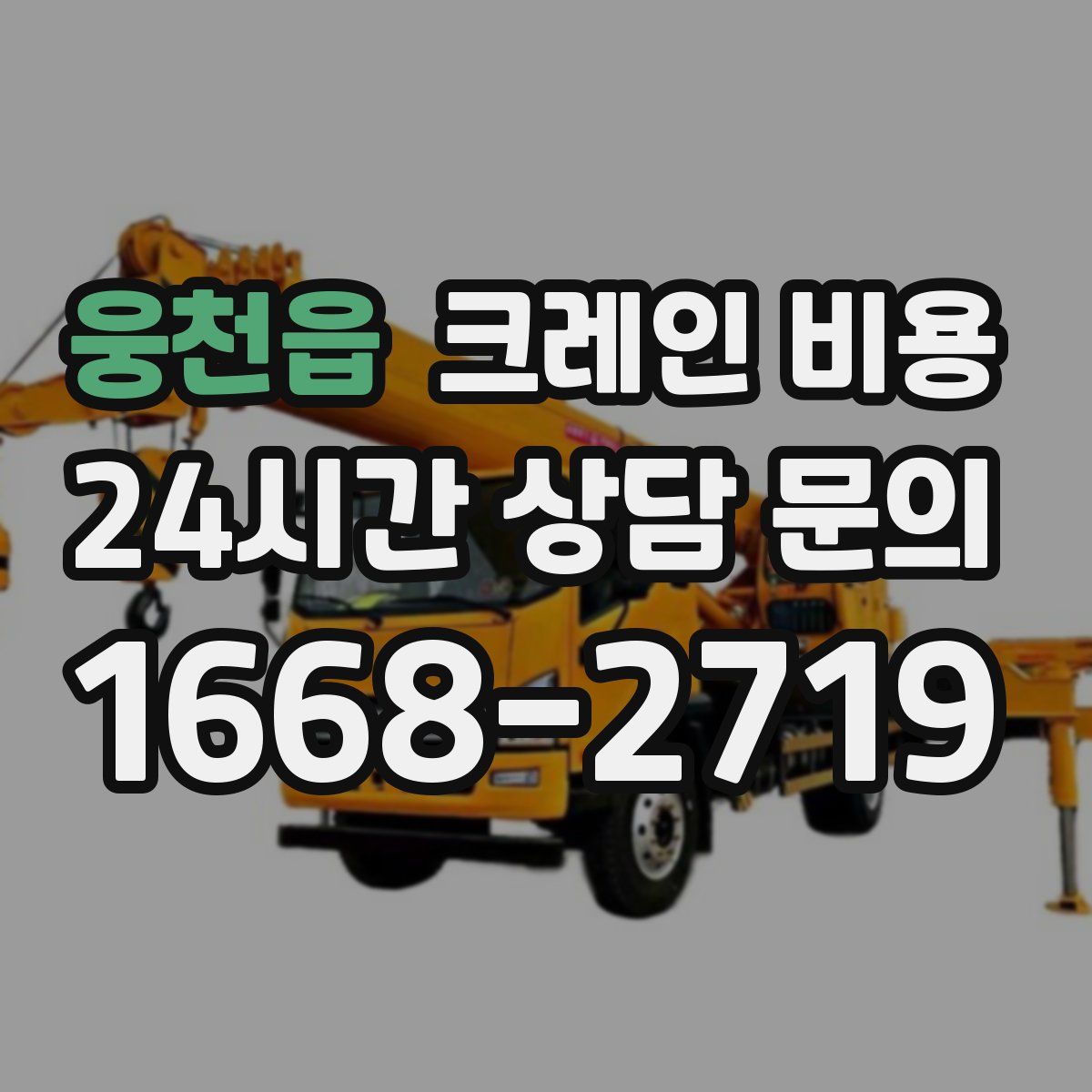 웅천읍 크레인 비용