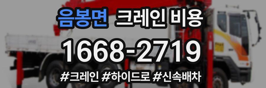 음봉면 크레인 비용