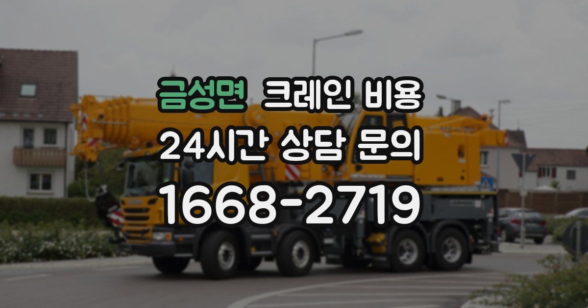 금성면 크레인 비용