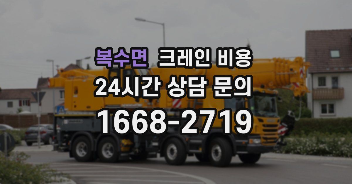 복수면 크레인 비용