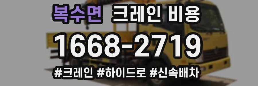 복수면 크레인 비용