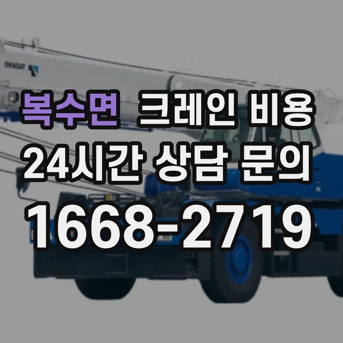 복수면 크레인 비용